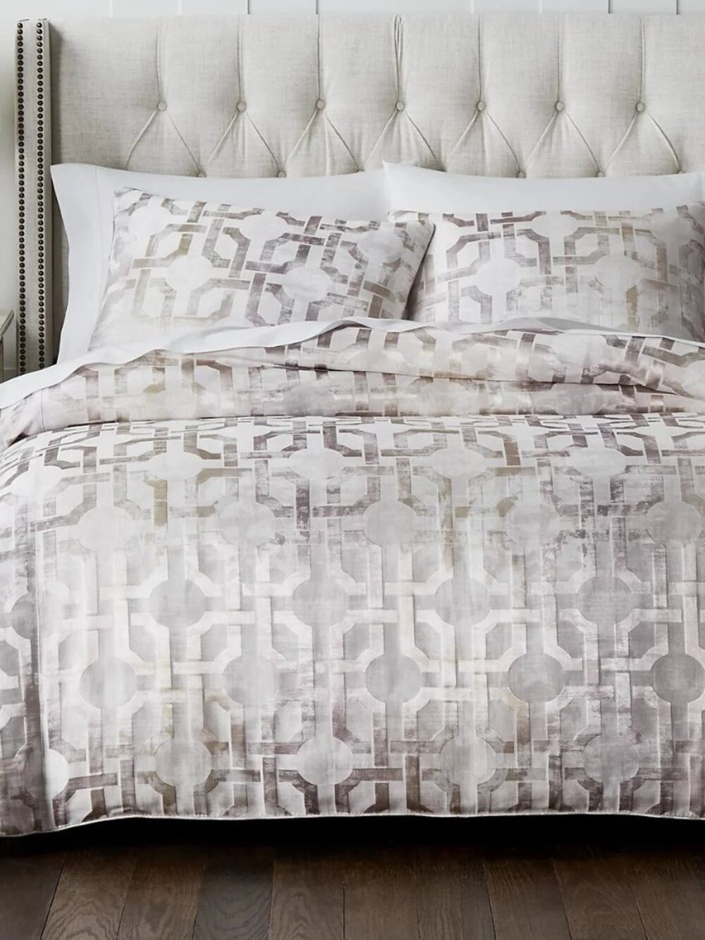 Hotel Collection Luxury Fresco 3Pc Queen Duvet Cover Set Gold Jacquard